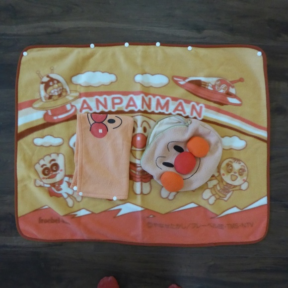 Anpanman Snap for Hoodie Hooded Blanket Fleece with Bag Baby Kids Boys Girls - Picture 4 of 10
